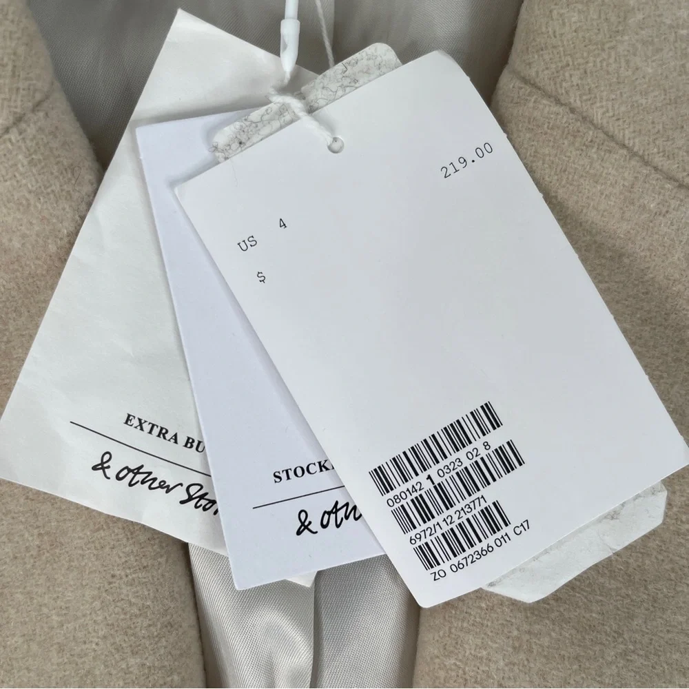 & Other Stories Oversized Wool Blend Blazer Size 4 NWT - Picture 10 of 15